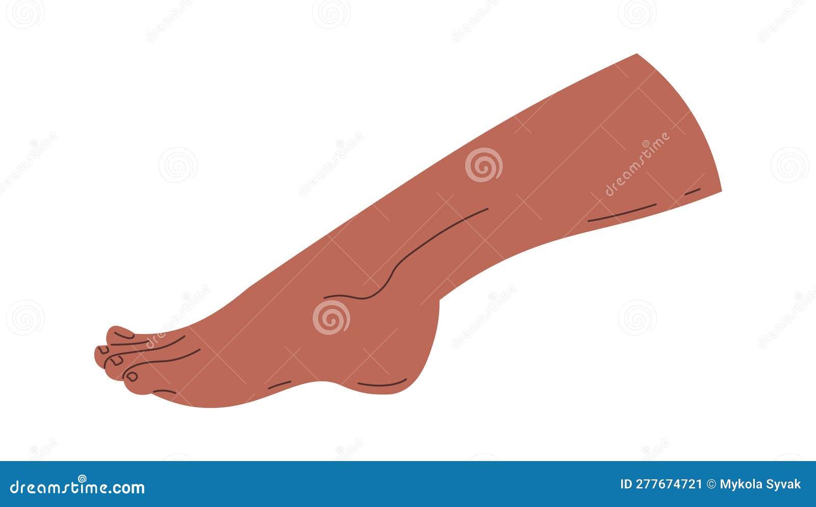 Hand Drawn Human Foot stock vector. Illustration of vector 277674721