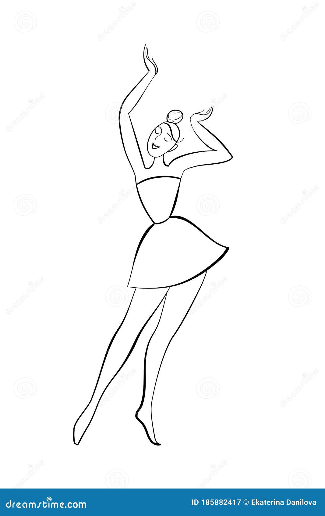 Hand Drawn Illustration, Dancing Woman Stock Vector - Illustration of ...