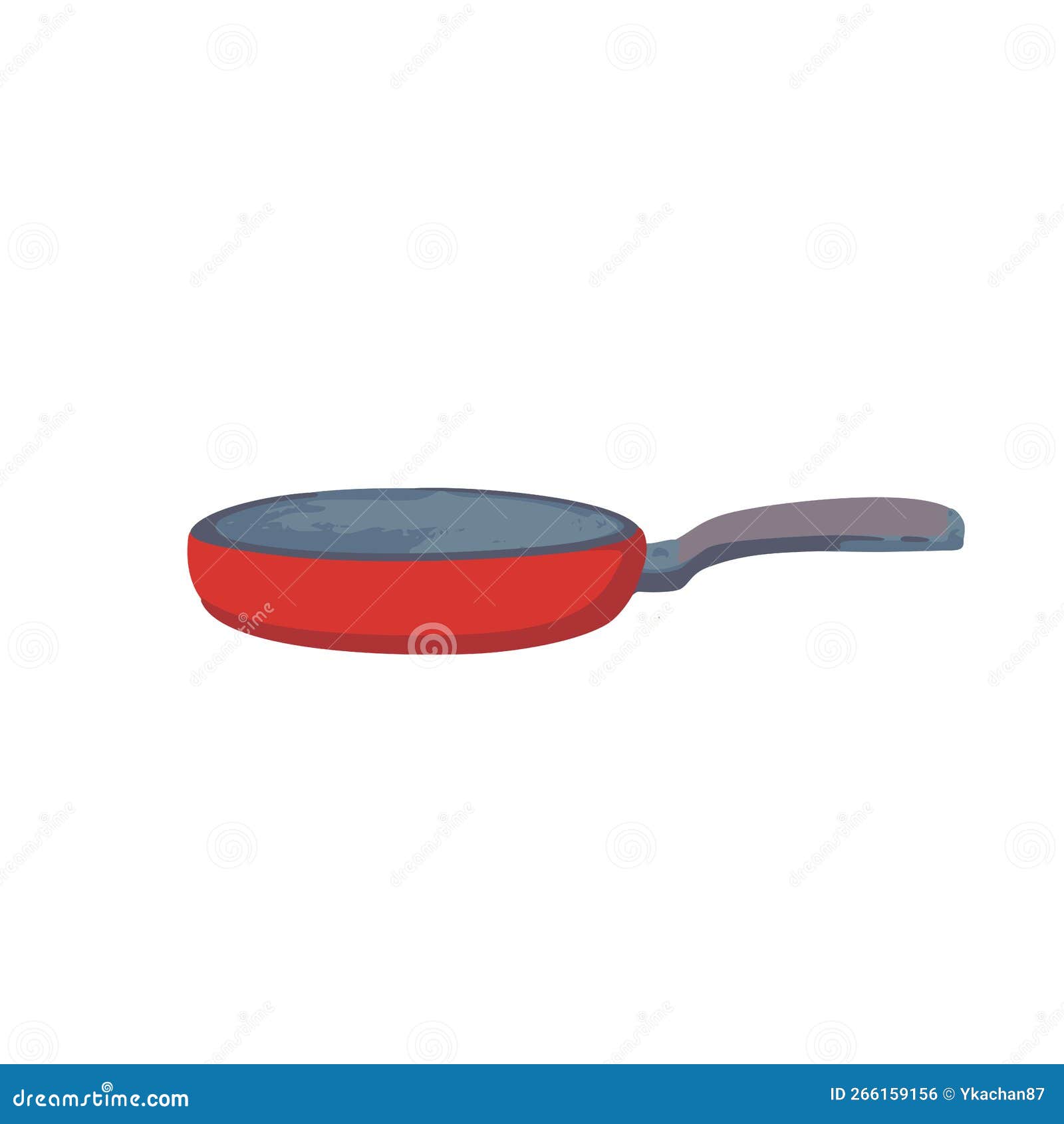 Hand Drawn Illustration of Frying Pan in Simple Modern Style Isolated