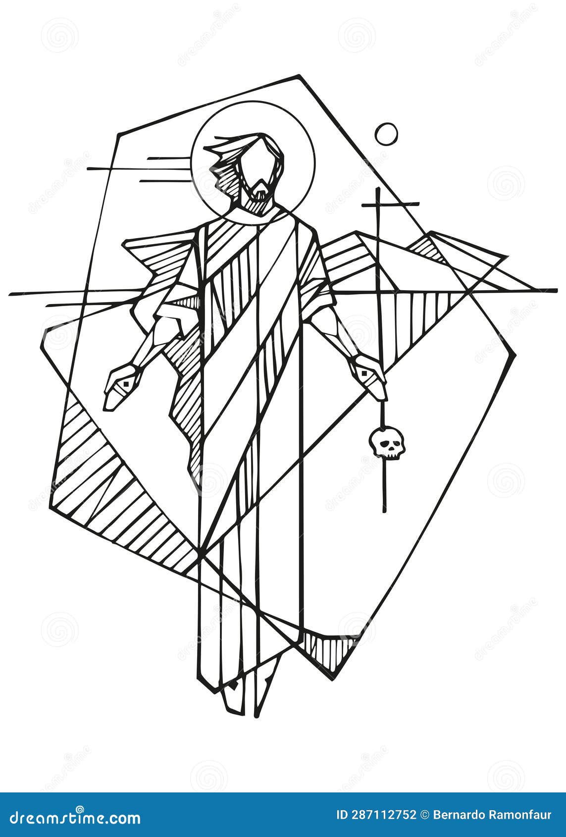 Hand Drawn Illustration of Risen Jesus Stock Illustration ...