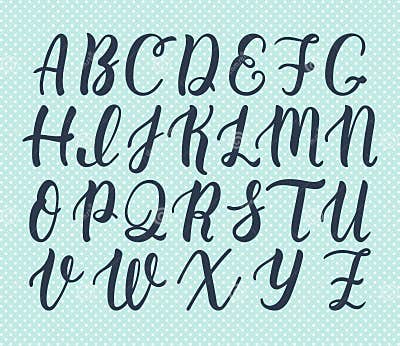 Hand Drawn Latin Calligraphy Brush Script of Capital Letters ...