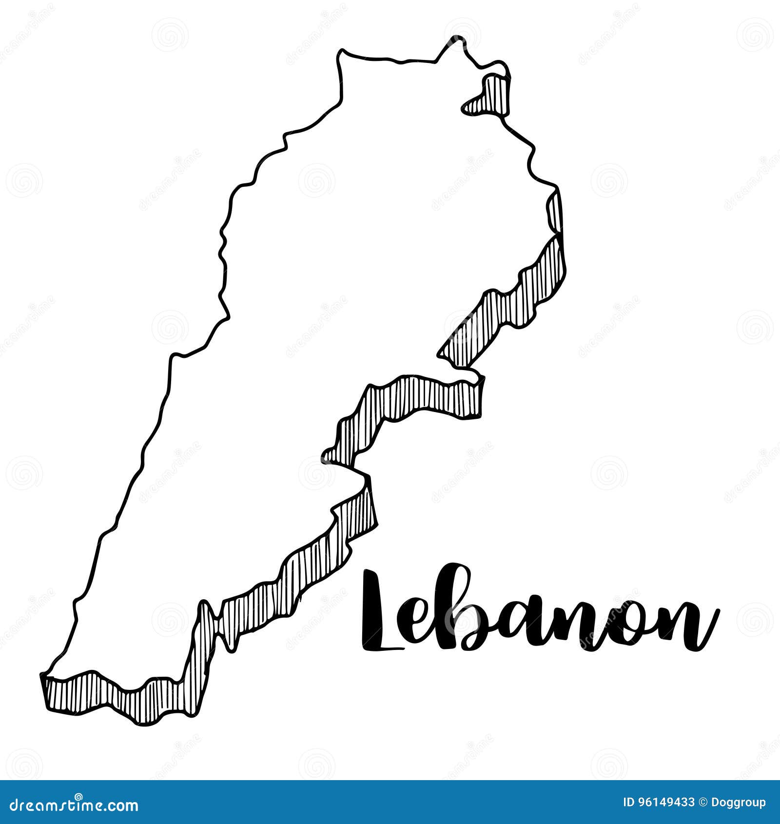 Download Hand Drawn Of Lebanon Map, Illustration Stock Illustration - Illustration of concept ...