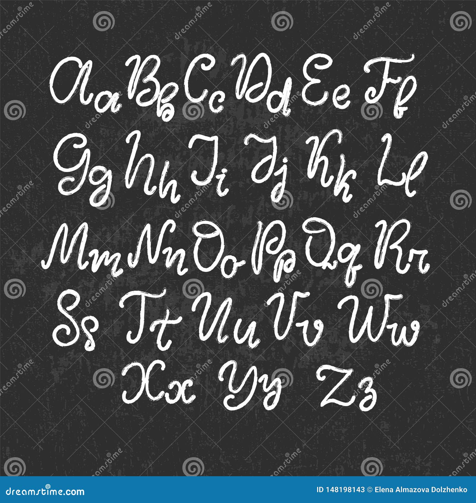 Hand Drawn Lettering Font, Alphabet Stock Vector - Illustration of hand ...