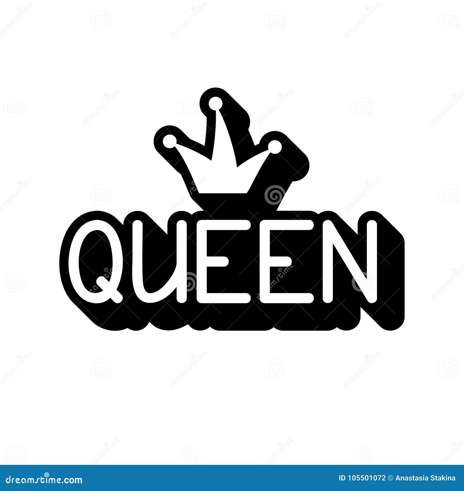 Hand Drawn Illustration Queen. Stock Vector - Illustration of poster,  emblem: 105501072