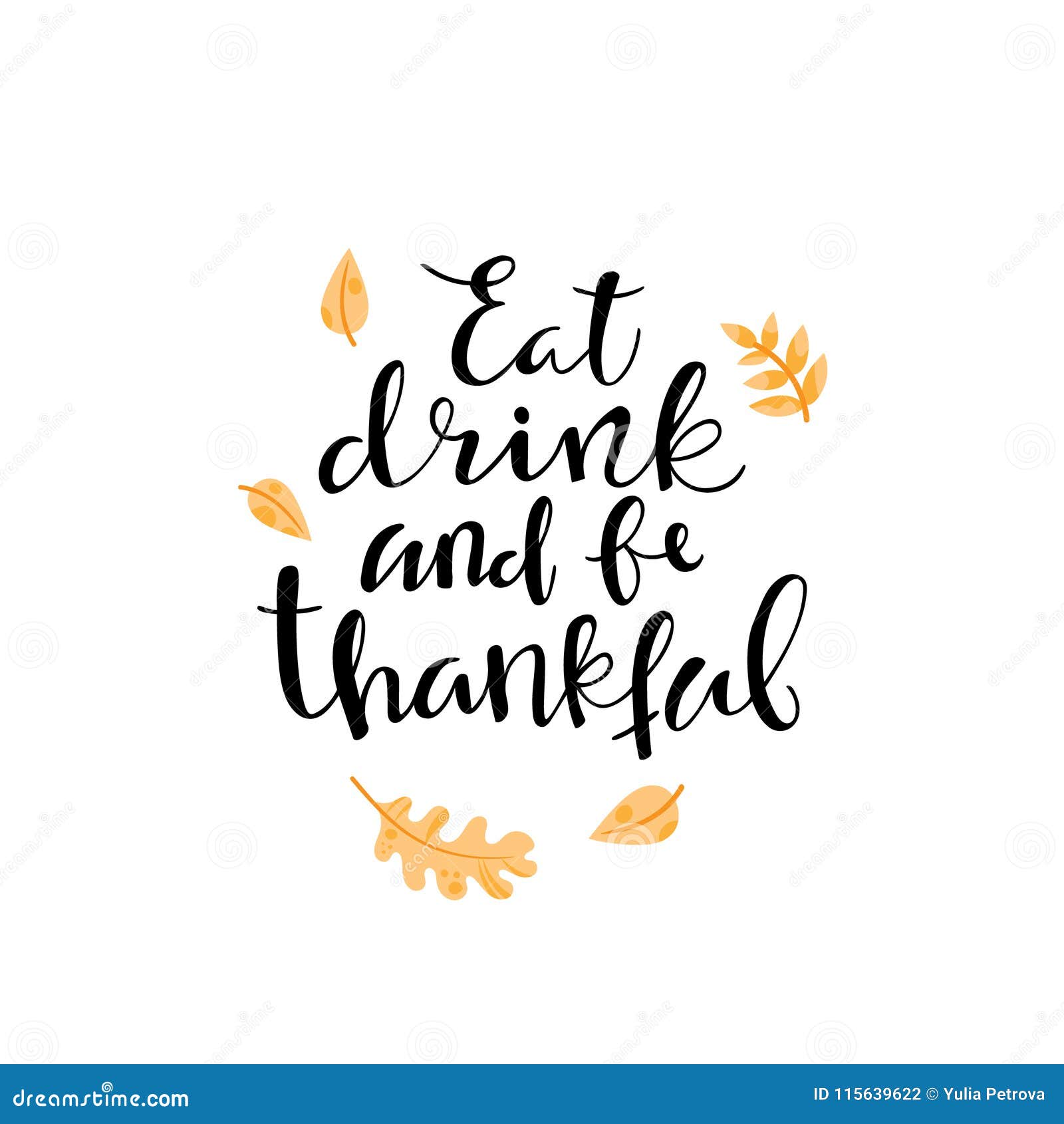 Hand Drawn Lettering for Thanksgiving Day Stock Vector - Illustration ...