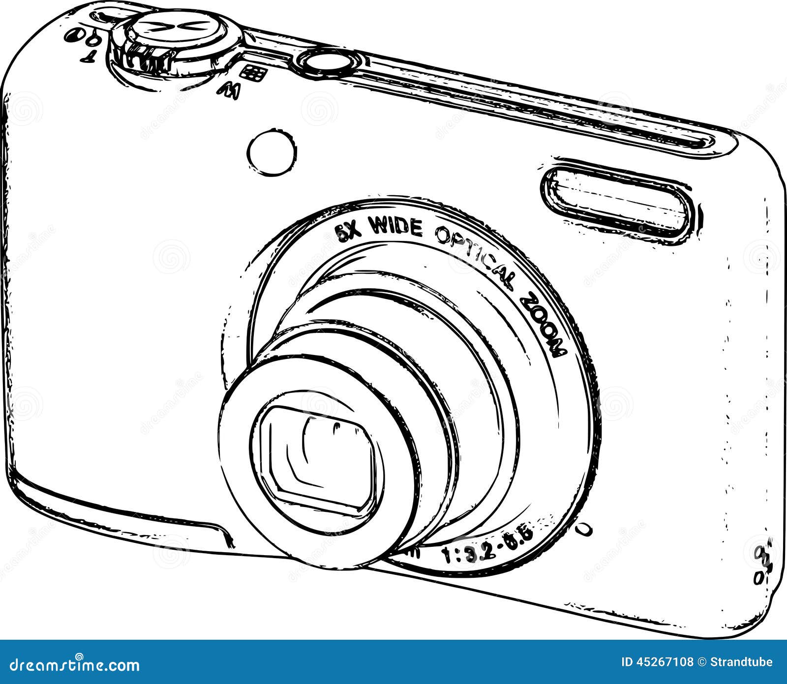Hand Drawn Line Art Camera Sketch /eps Stock Vector Image 45267108