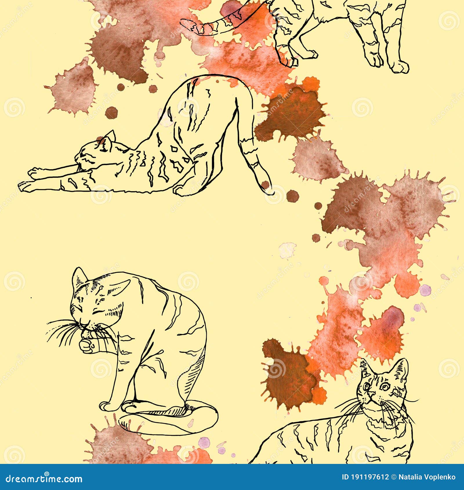 Cute cats icon pack bundle lineart template Vector Image