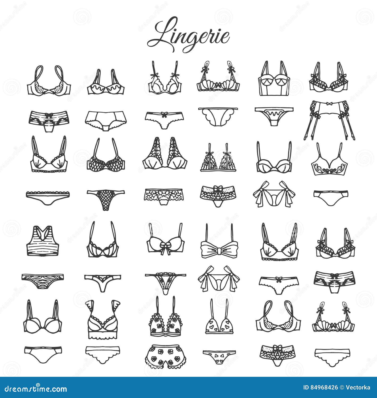 Vector hand drawn bra outline doodle icon. Lingerie sketch illustration for  print, web, mobile and infographics isolated on white background. Stock  Vector