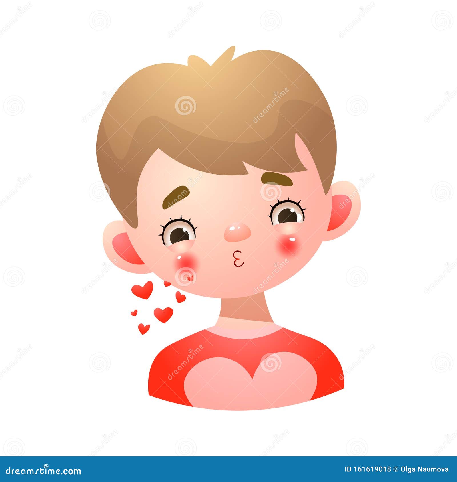 Download Little Boy Face Blowing Kiss Vector Illustration Stock ...