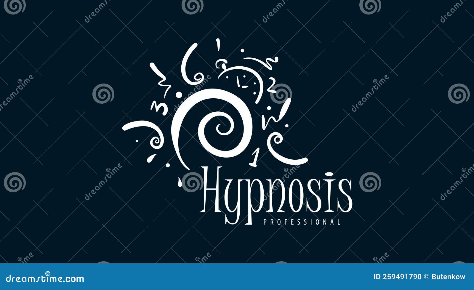 Handdrawn Logo for Professional Hypnosis Stock Vector Illustration of design, icon 259491790