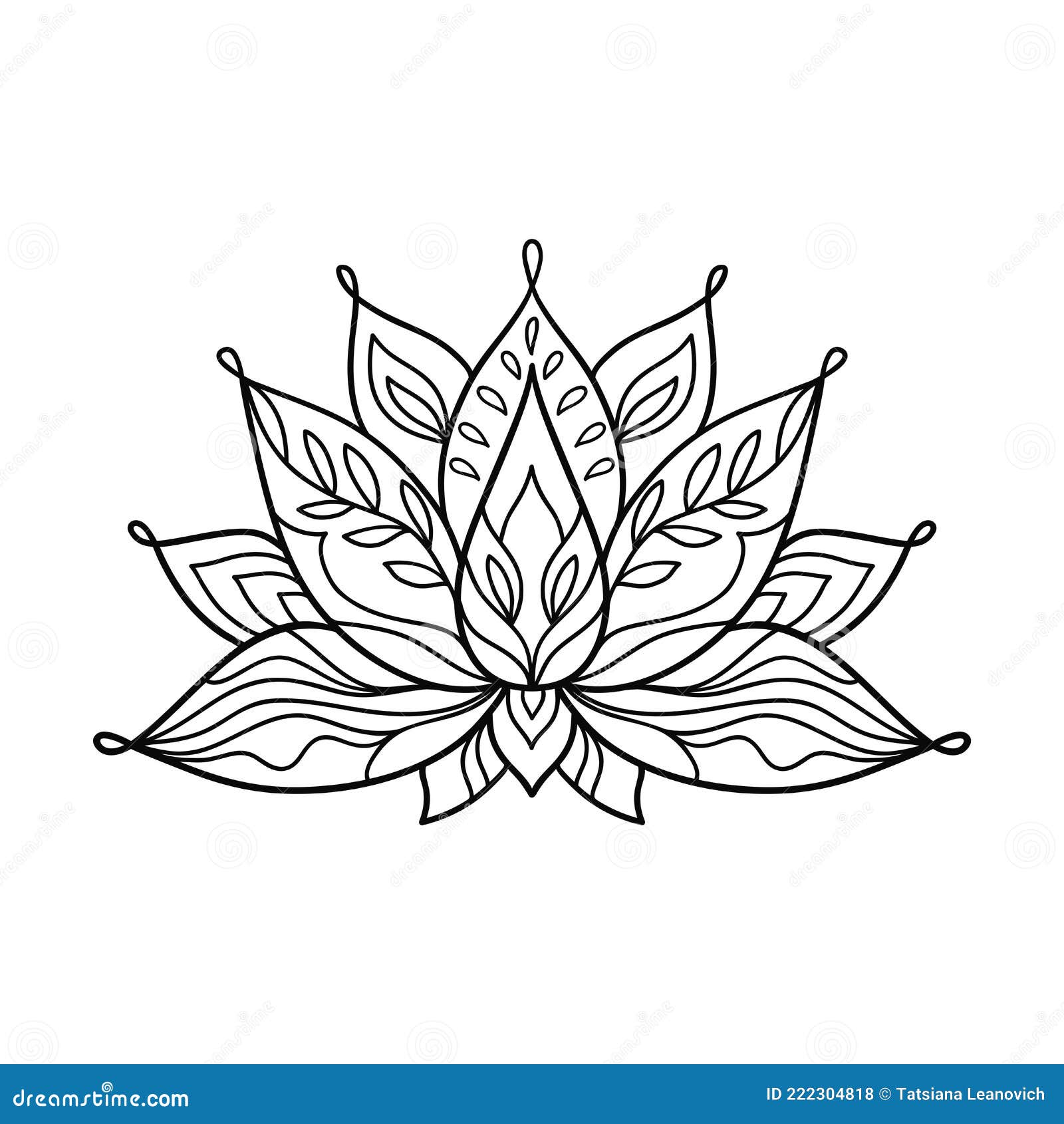 Hand Drawn Lotus Flower Tattoo Design. Graphic Mandala Pattern. Stock  Vector - Illustration of logo, geometry: 222304818