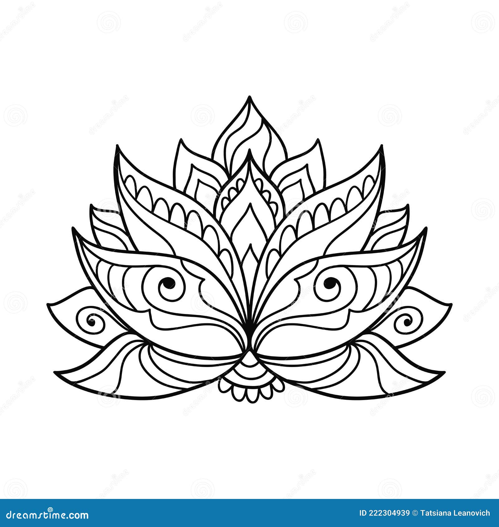 Hand Drawn Lotus Flower Tattoo Design. Graphic Mandala Pattern. Stock  Vector - Illustration of pattern, petal: 222304939