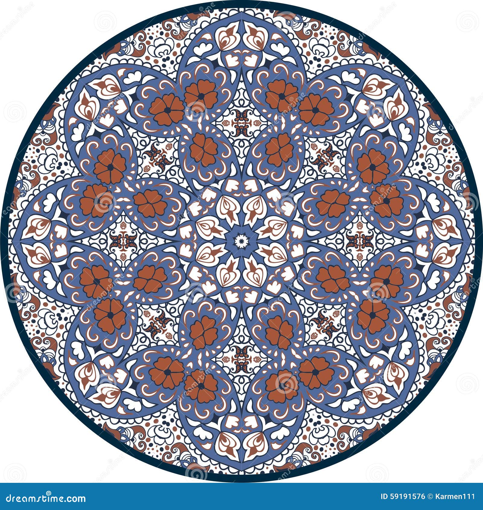 Hand Drawn Mandala Design Concept Image Circle For Card