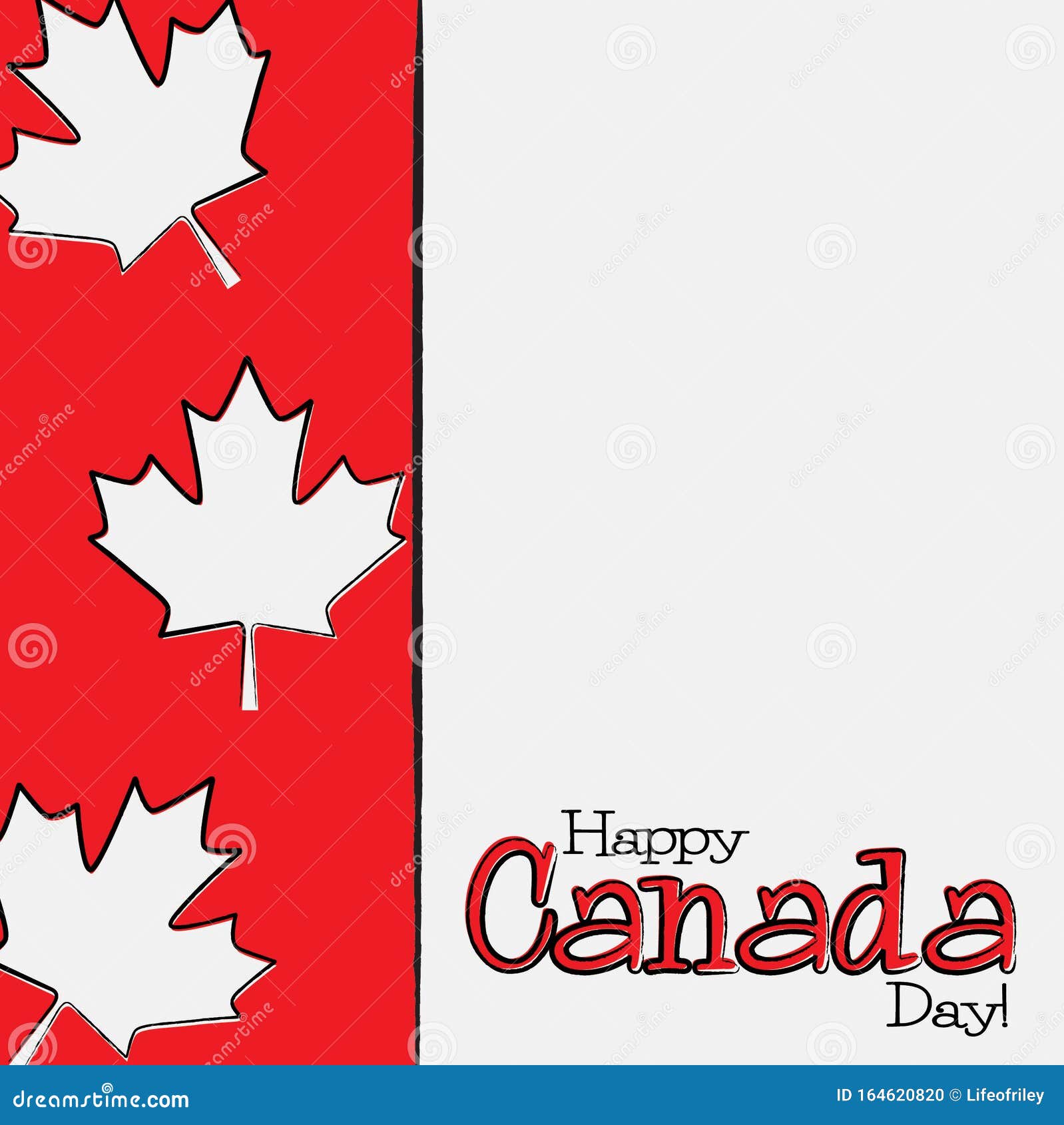 Happy Canada Day Maple Leaf Card Stock Vector - Illustration of draw ...