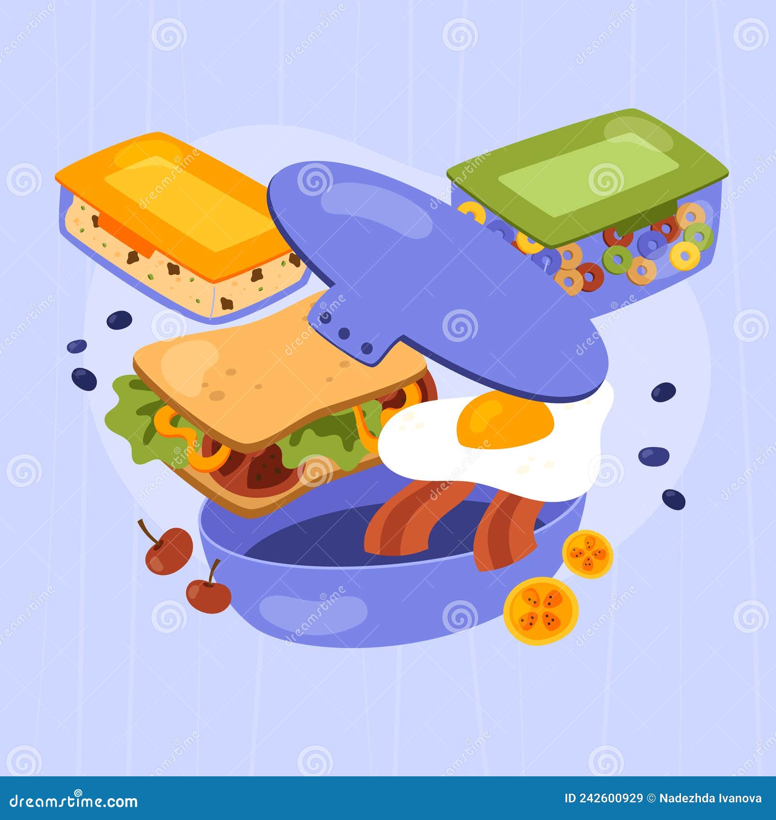 Hand Drawn Meal Prep Illustration Vector Illustration. Stock Vector