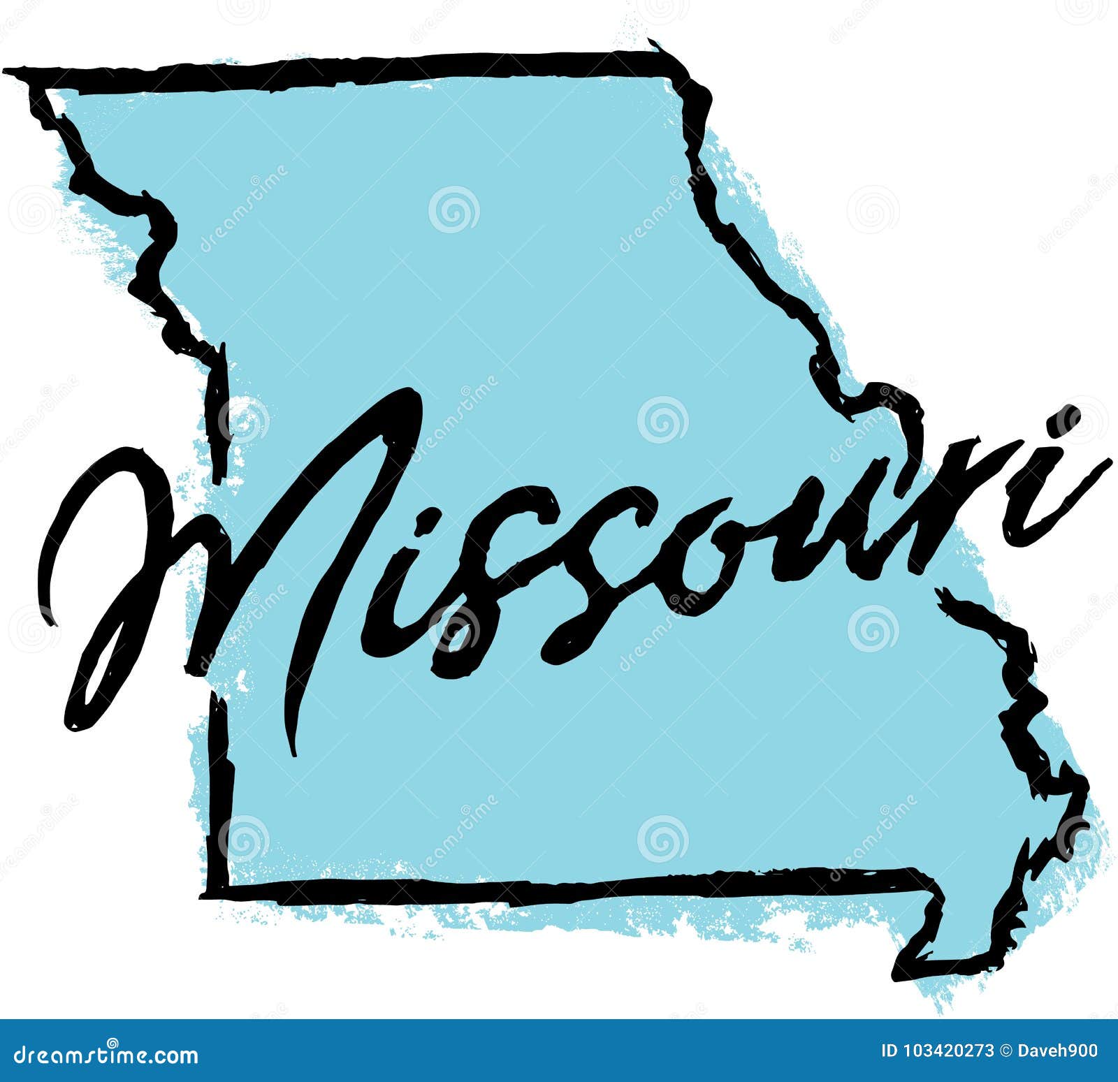 hand drawn missouri state 