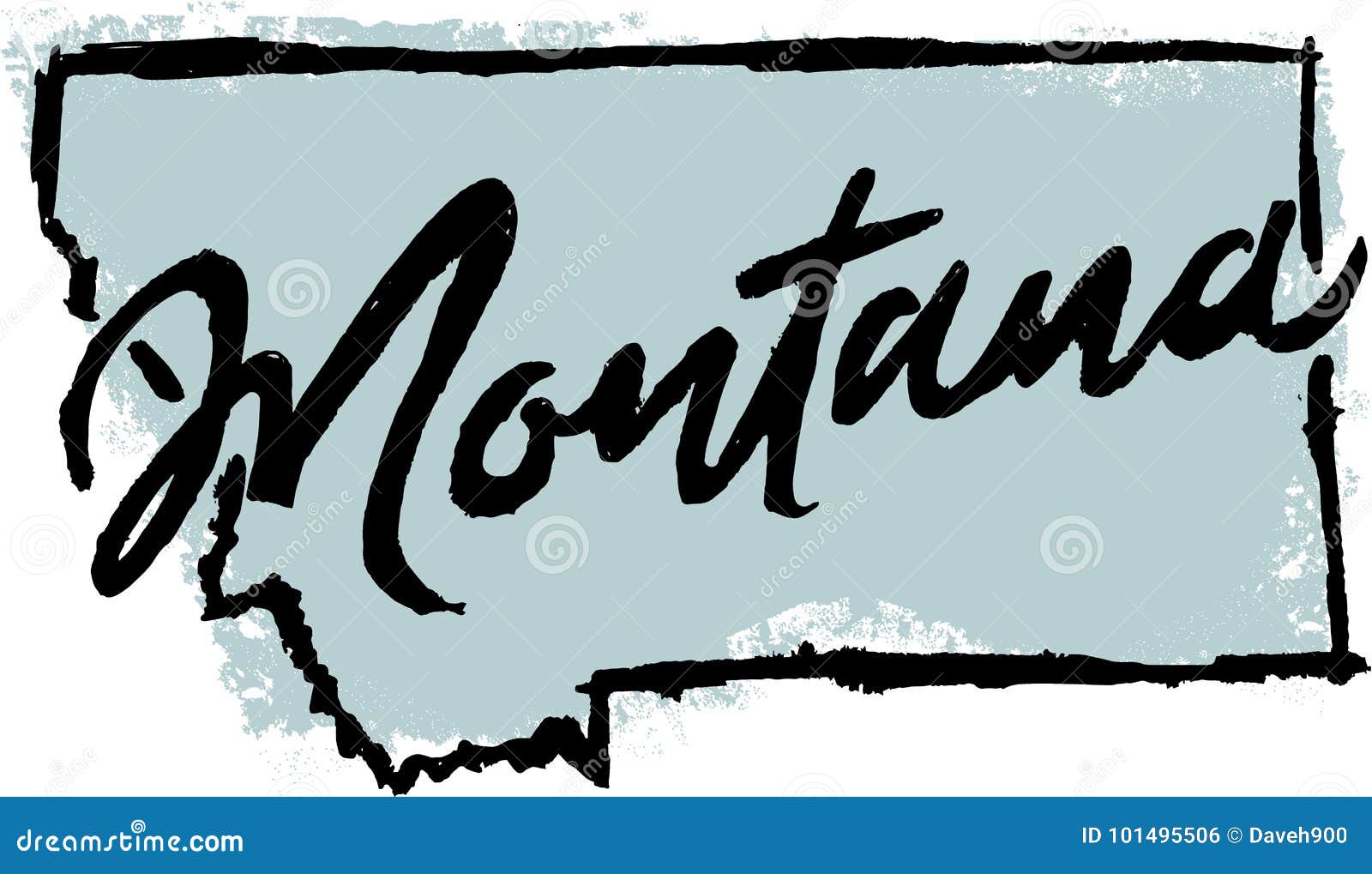 hand drawn montana state sketch