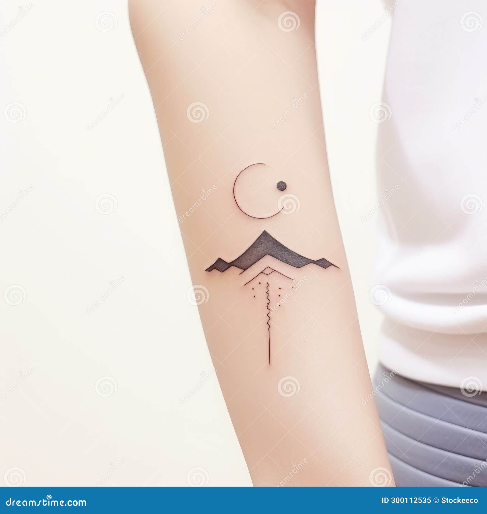Minimalist tattoos on both forearms