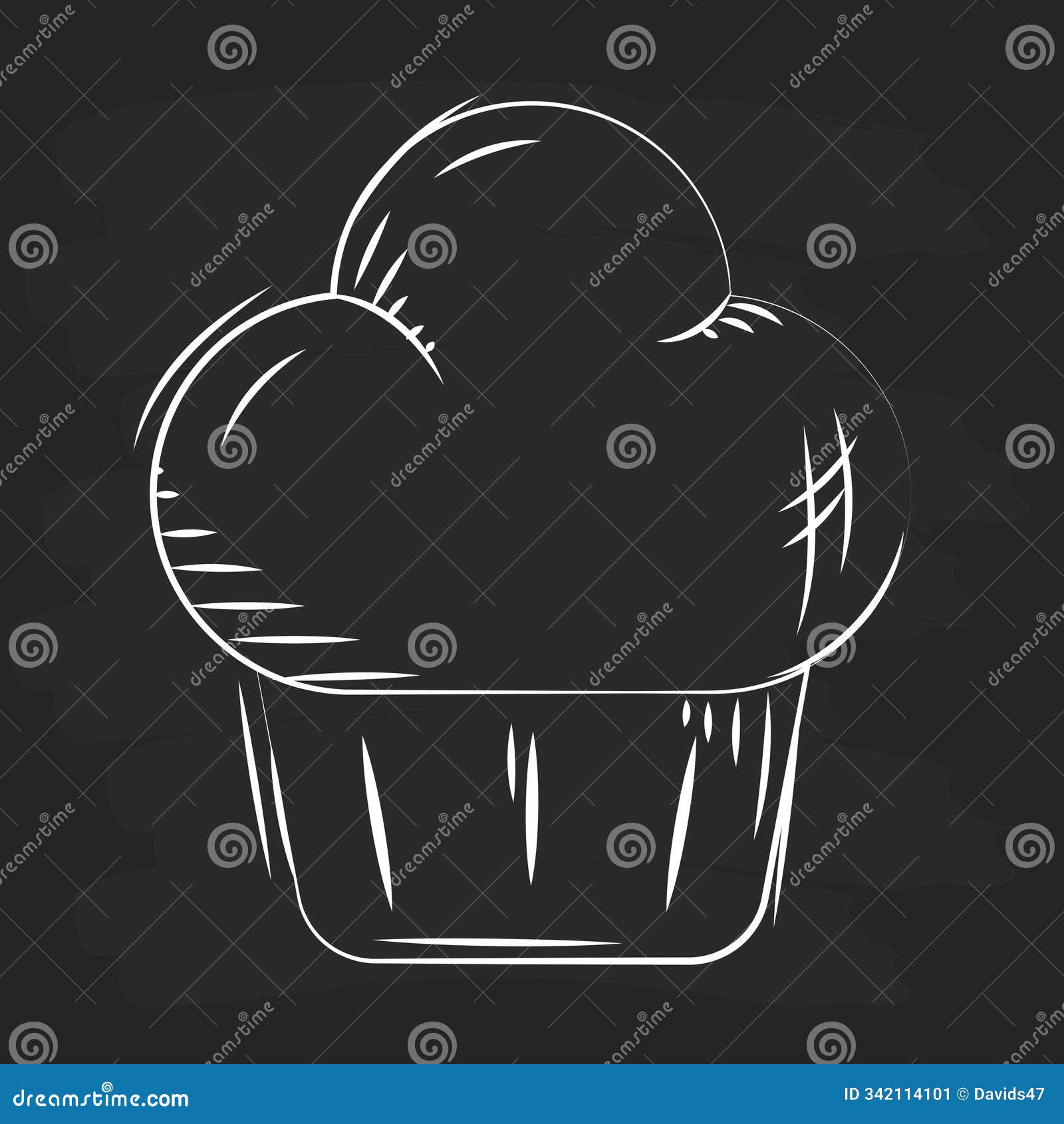 hand-drawn muffin sketch with a simple clean  