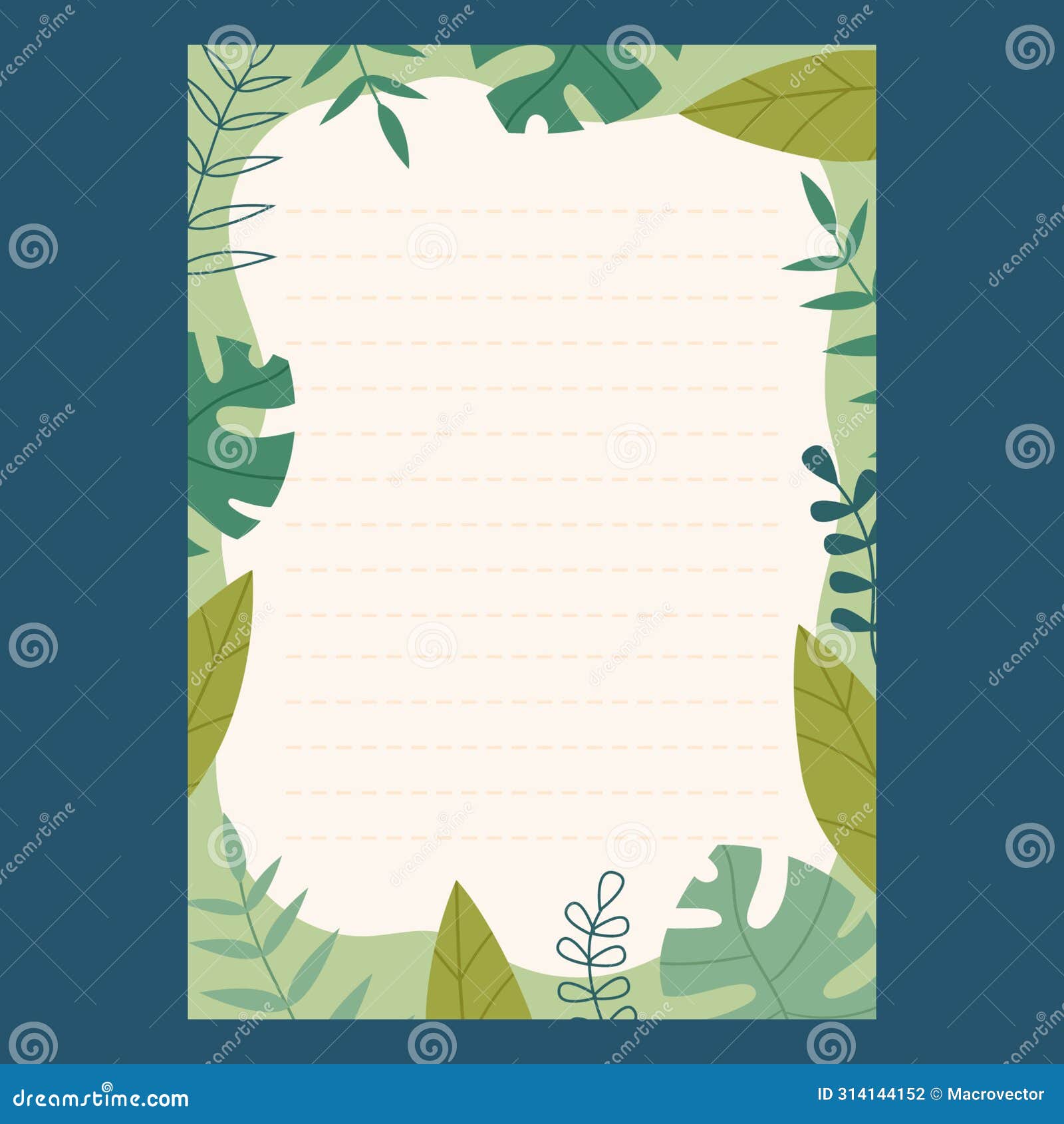 hand drawn nature paper note