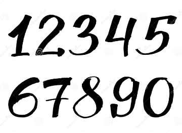 Hand Drawn Numbers. Handwritten Style Numbers, Digital Style Hand-drawn ...