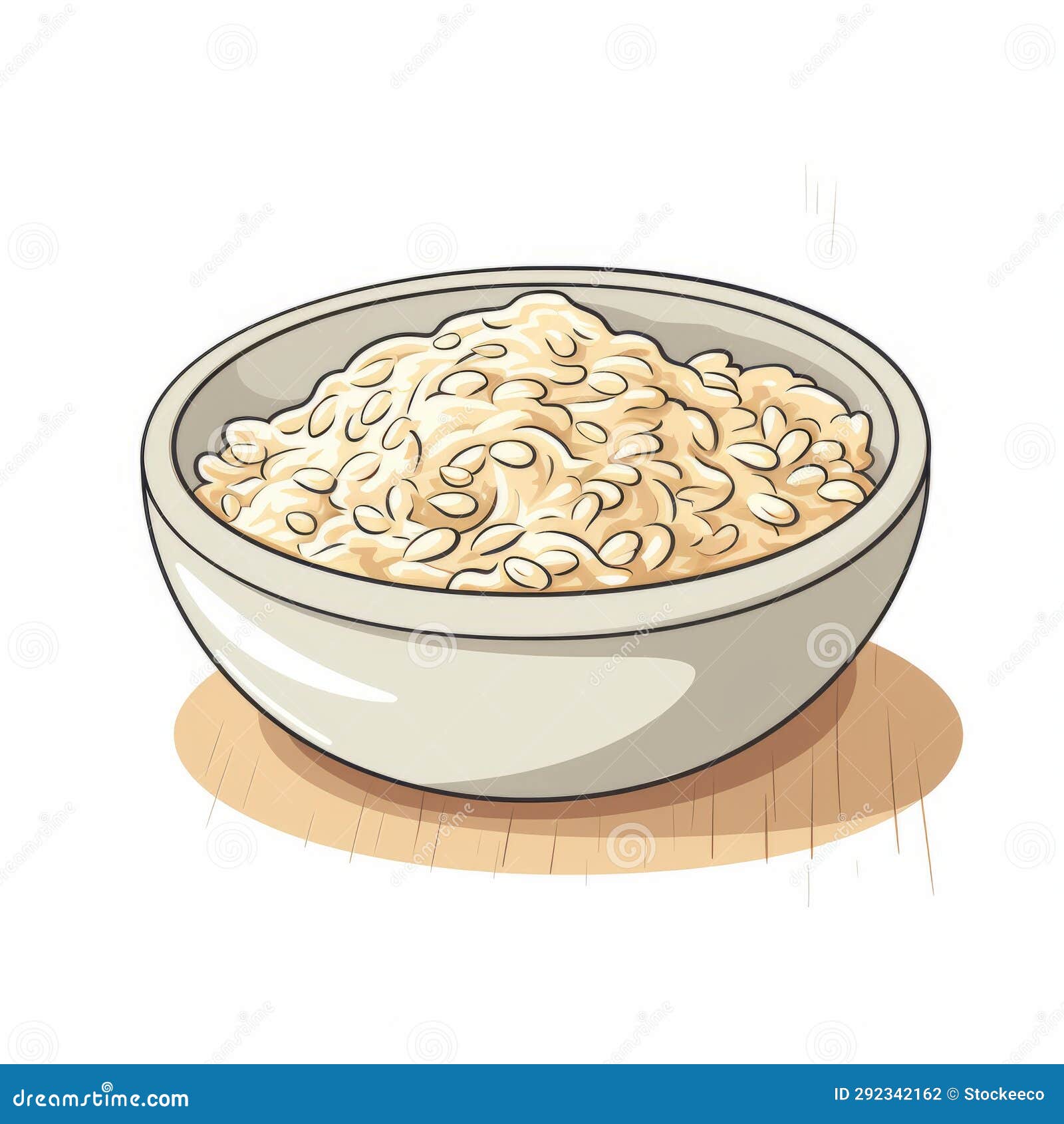 Hand Drawn Oatmeal Cartoon Illustration in Rusticcore Style Stock