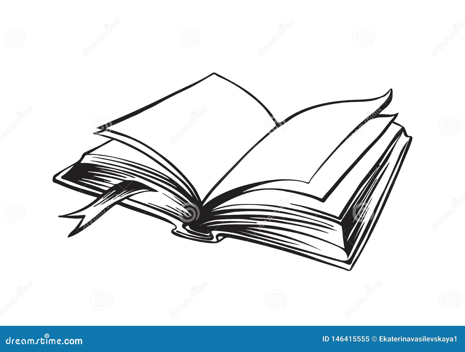 open book design black drawing - Stock Illustration [25156539] - PIXTA