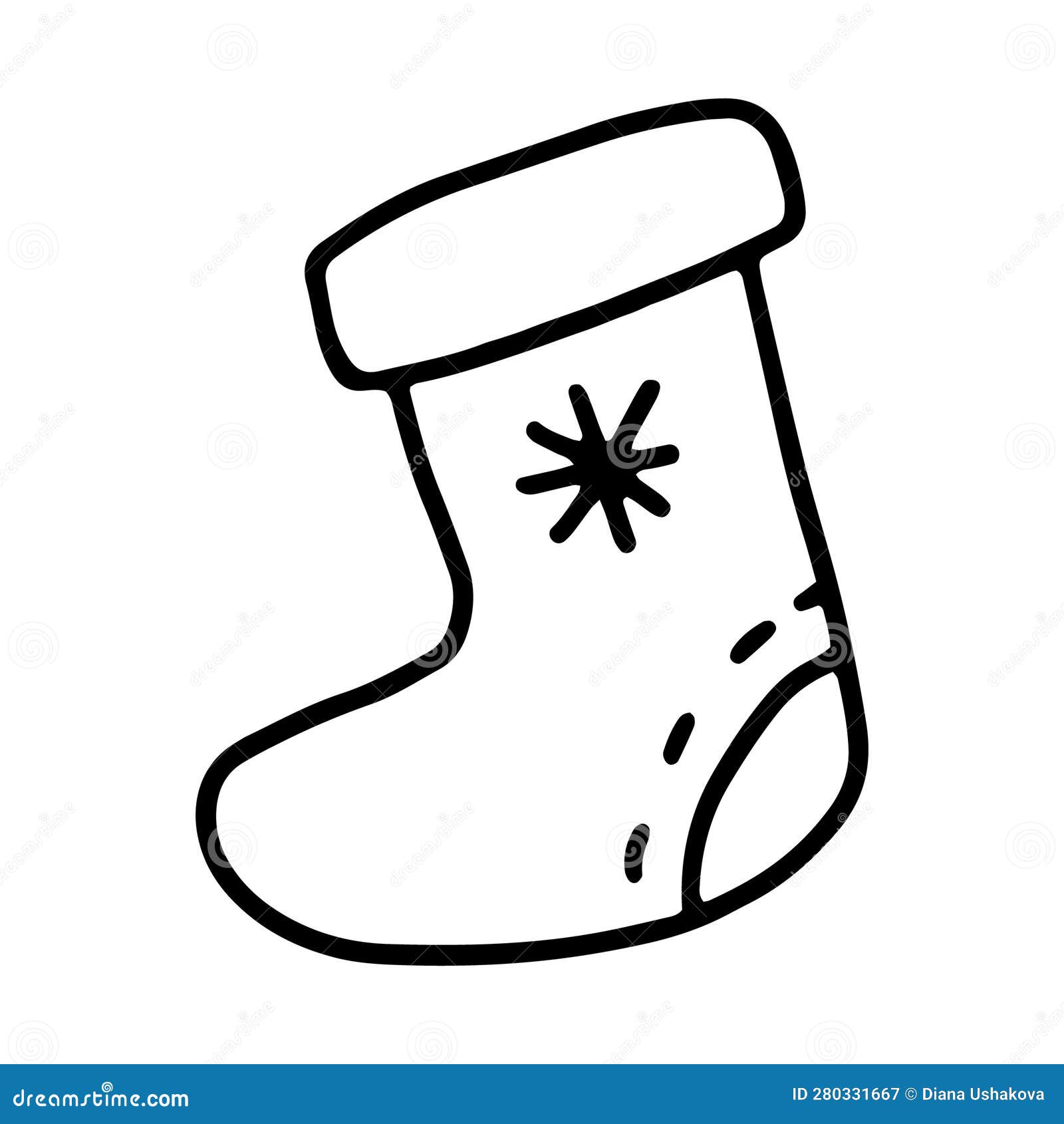 Hand Drawn Outline Illustration of Christmas Sock Stock Vector ...