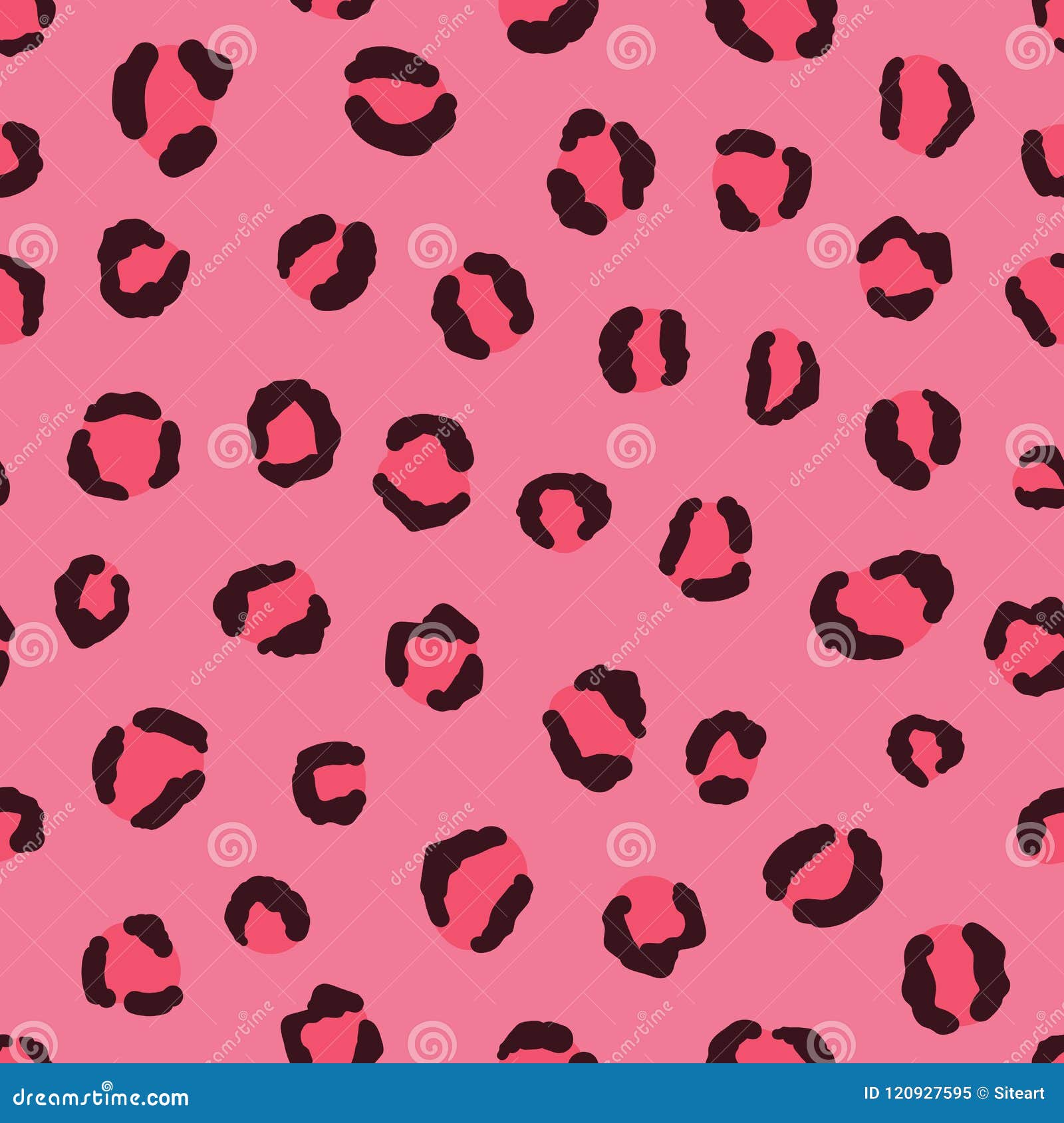 Hand-drawn Pink Seamless Leopard Pattern Stock Vector - Illustration of ...