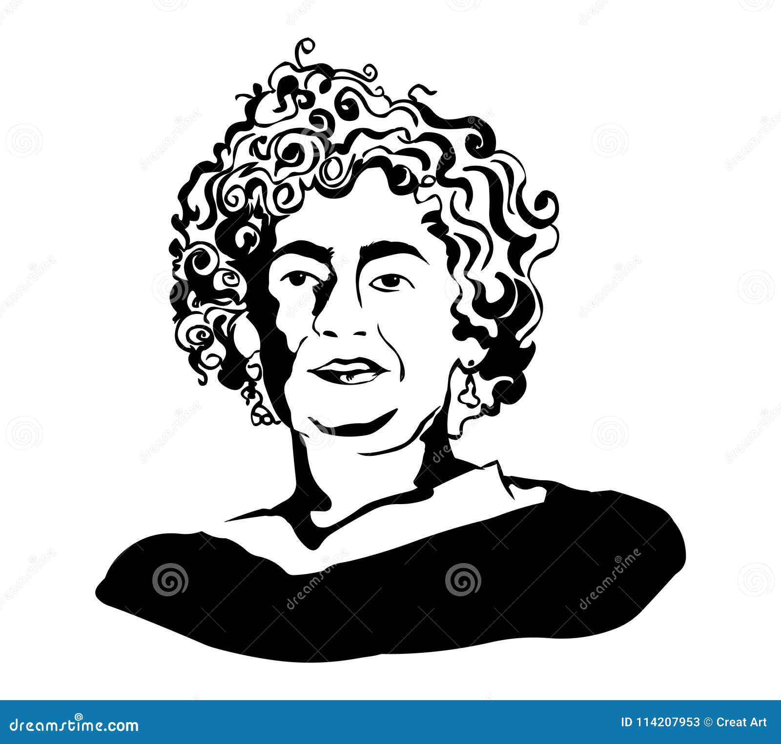 Arundhati Roy.Vector Portrait of Arundhati Roy Editorial Stock Photo