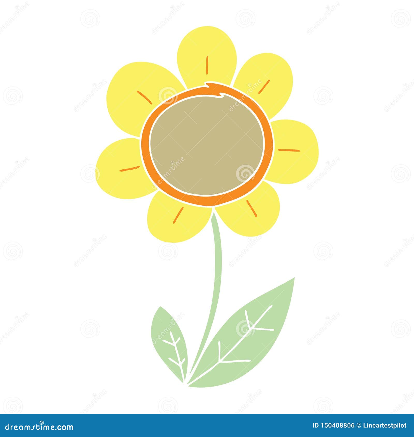 Hand Drawn Quirky Cartoon Daisy Stock Vector Illustration of flower