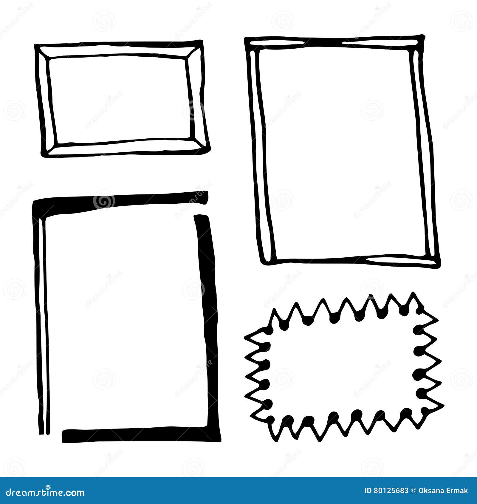 Download Hand Drawn Rectangle Frames Set Stock Vector ...