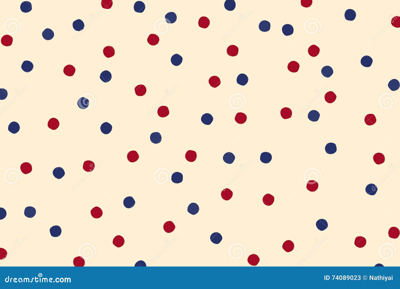 Hand Drawn Red and Blue Polka Dots Stock Illustration Illustration of