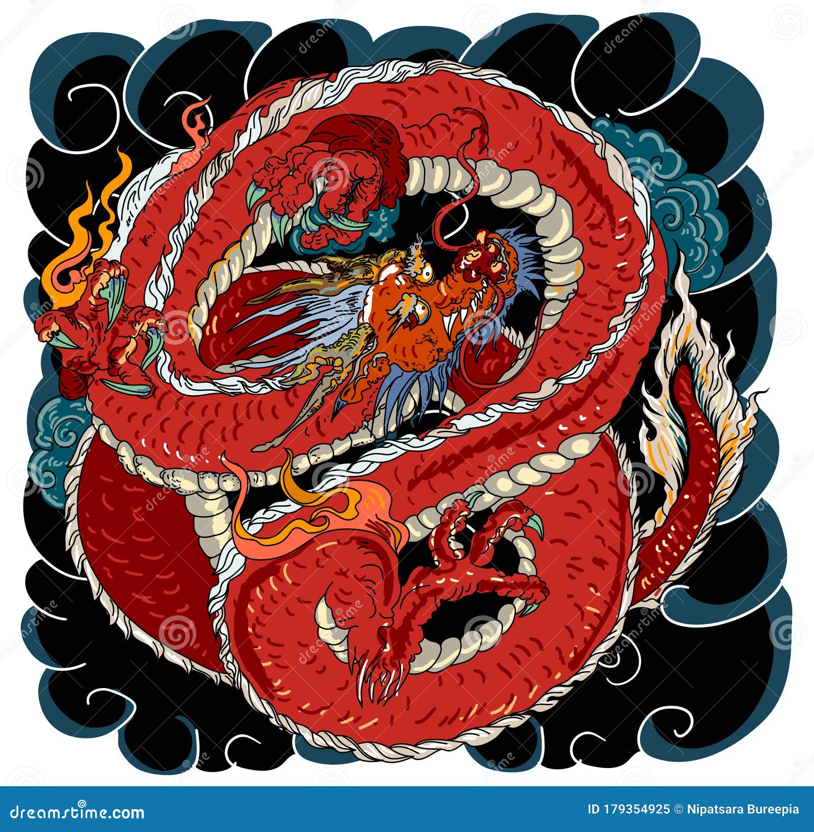 Japanese Dragon Tattoo Gold Sun Lotus  Dragon  Sticker  TeePublic