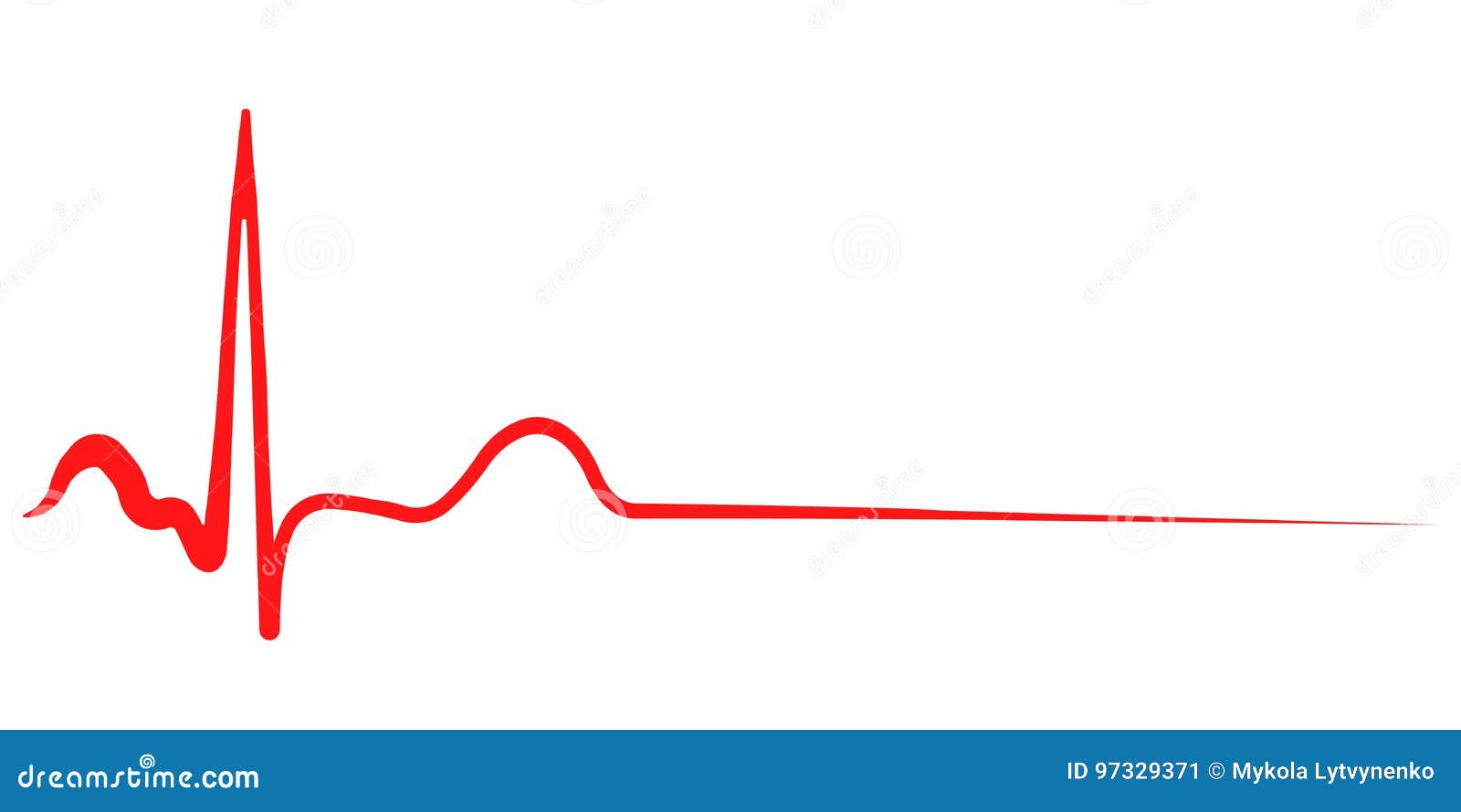 hand drawn red heartbeat cardiogram 