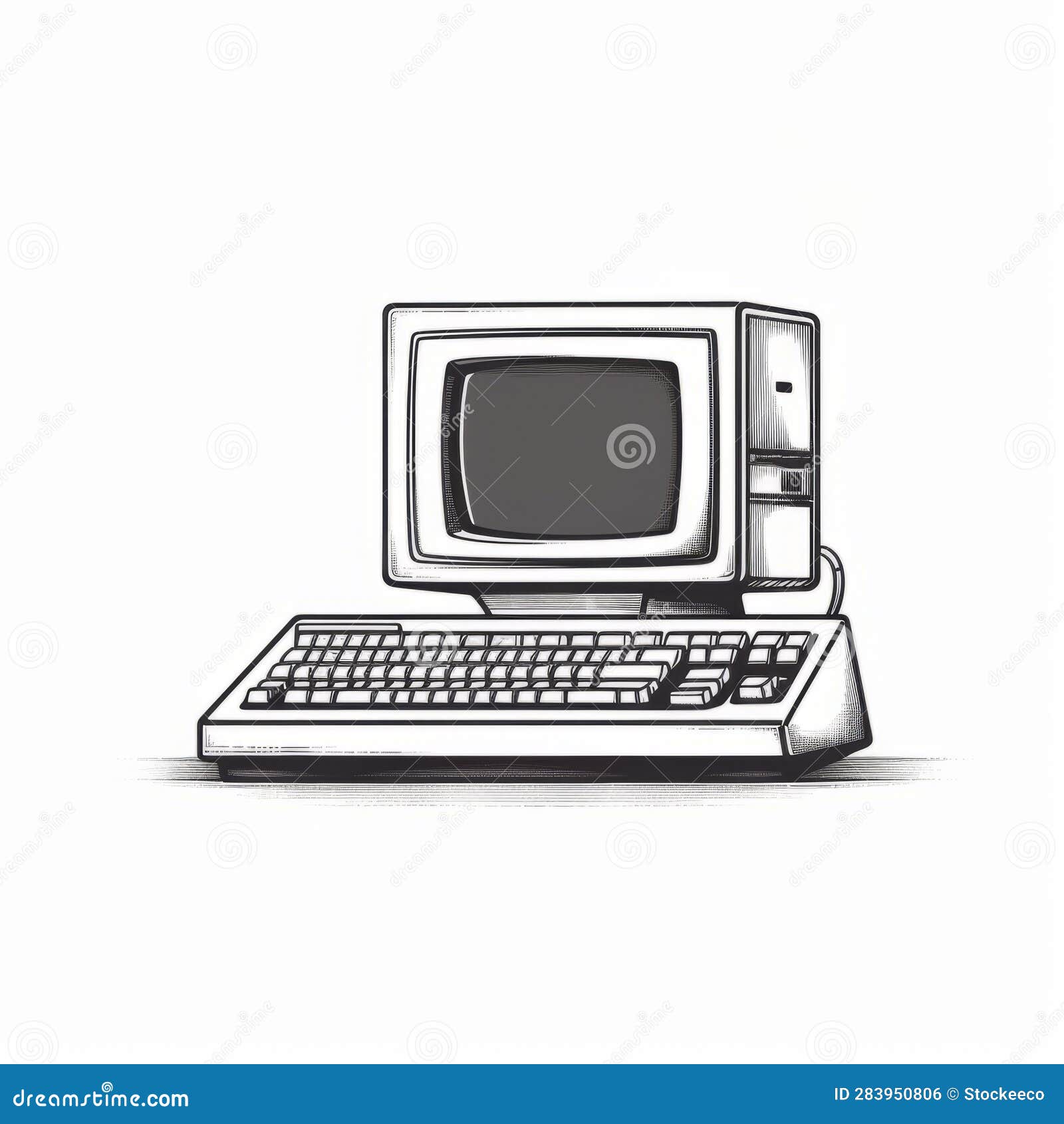 Office Desk Drawing With Laptop Pen Holder And An Open Blank Notebook  Arranged Properly. Compter Top Design Keyboard And Monitor Stack Of Pencil  Empty Stock Vector Image & Art - Alamy