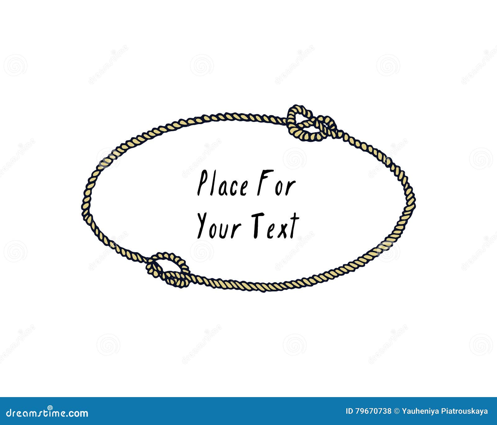 Hand drawn rope frame stock vector. Illustration of object 79670738