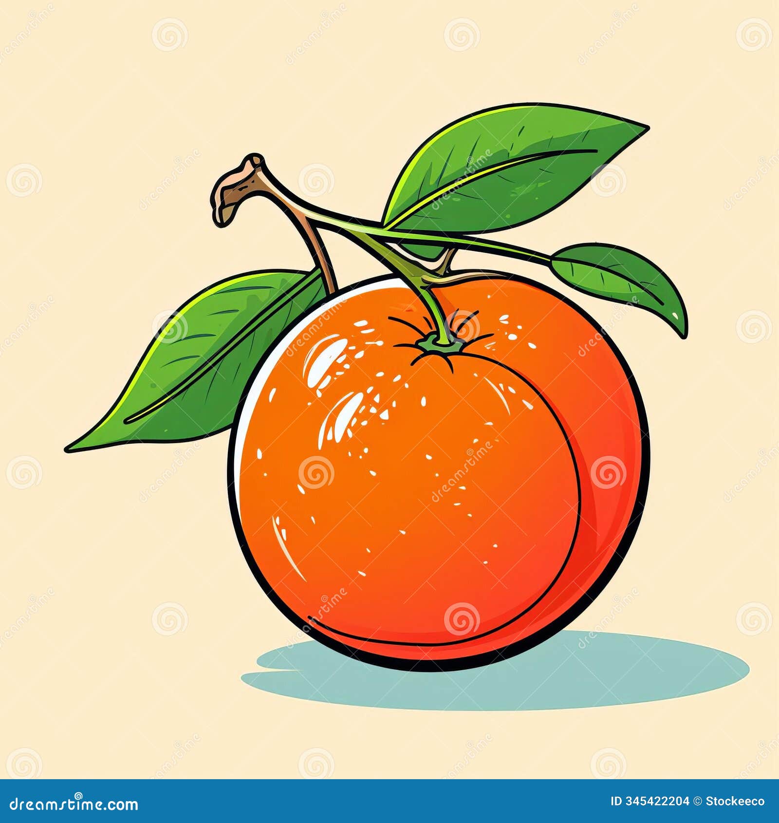hand-drawn satsuma sketch with minimalist outlines for kids