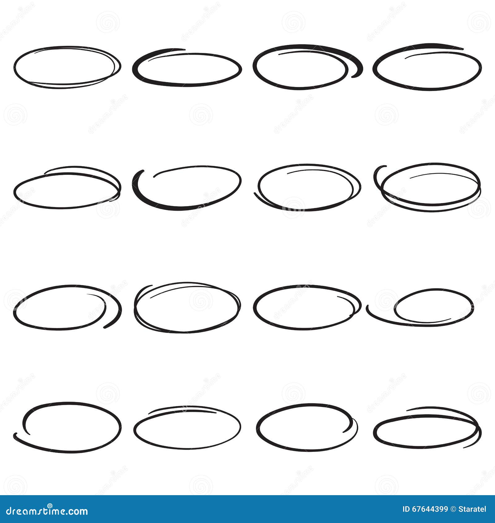 hand drawn scribble circles, ovals to highlight parts of a text