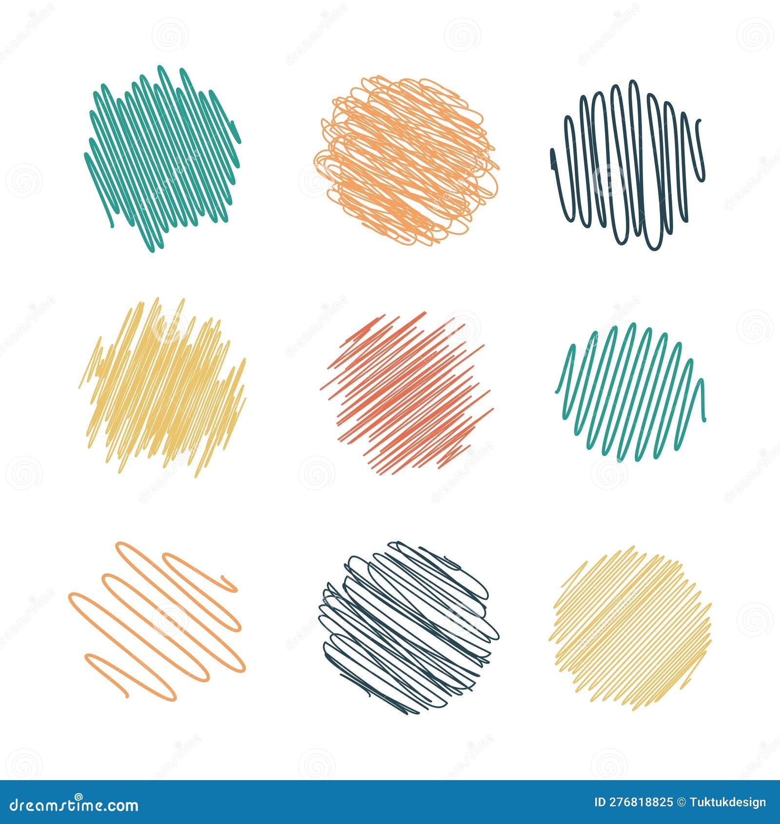 Hand Drawn Scribble Doodle Sketch Element Pencil Art Design Stock