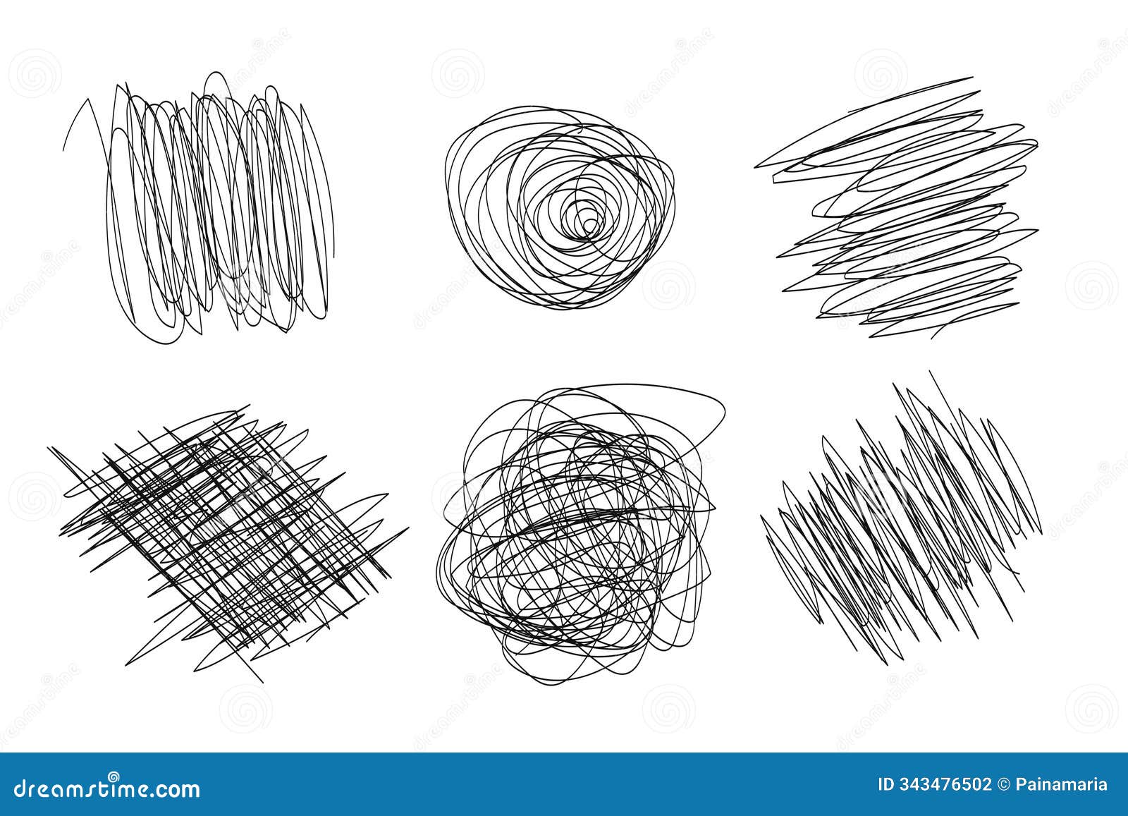 hand drawn scribble  set.