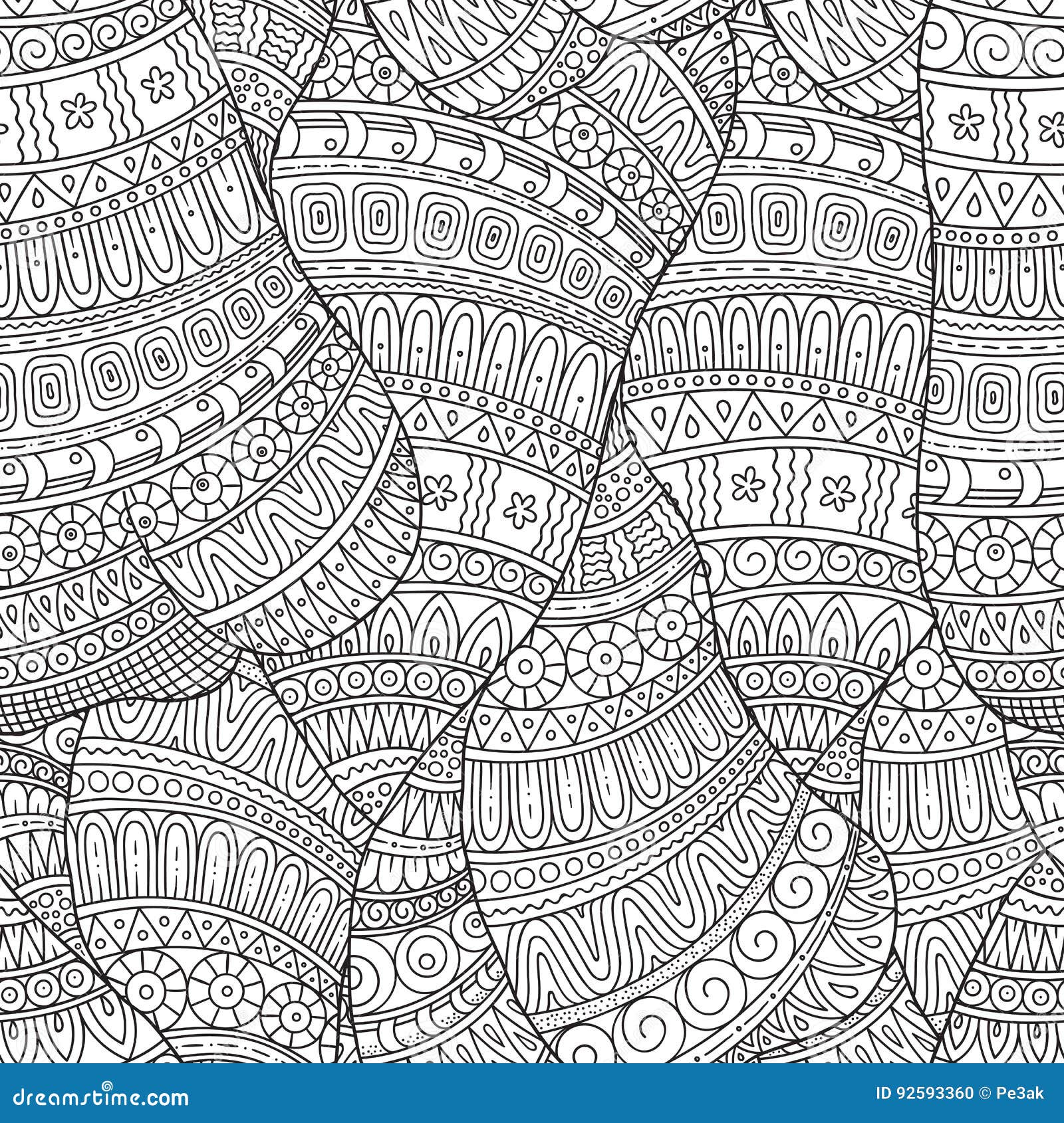 Hand-drawn Seamless Pattern of Abstract Geometric Elements. Stock ...