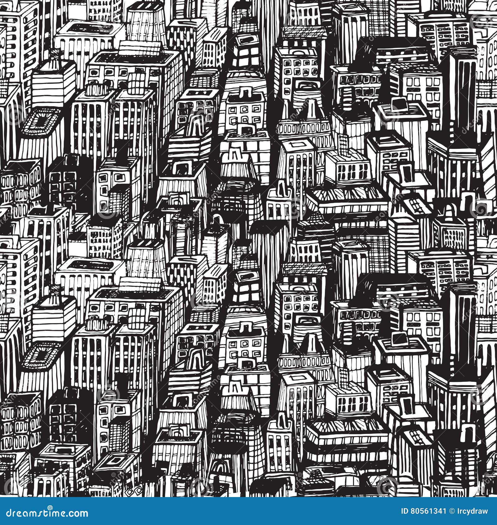 Hand Drawn Seamless Pattern with Big City New York Stock Vector -  Illustration of backdrop, decoration: 80561341
