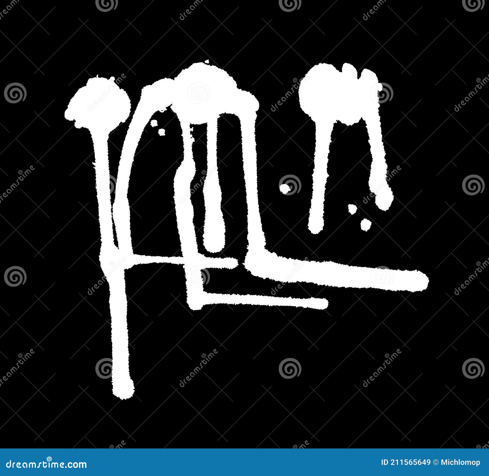 Hand Drawn Set of Black Paint Drop. Abstract Brush Background. Grunge ...