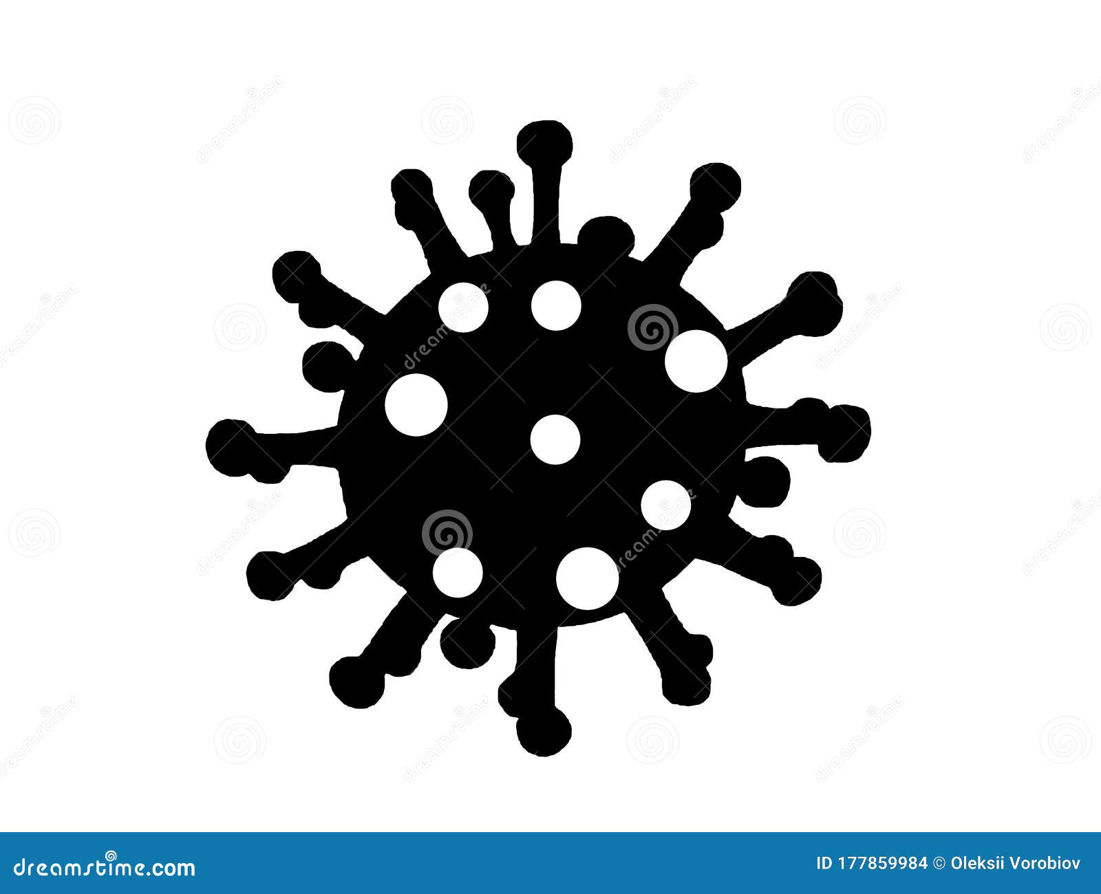 Graphical Coronavirus Icon Isolated on White, Vector Silhouette of ...