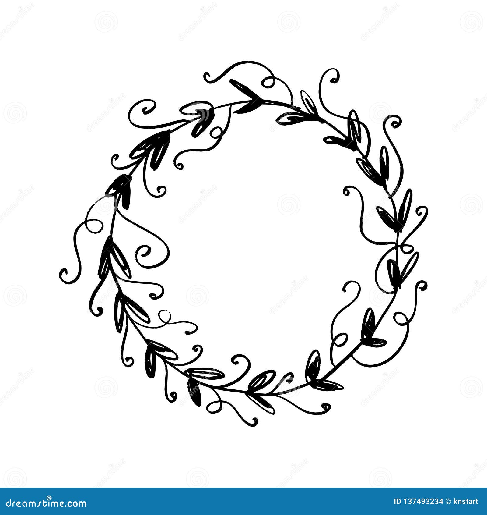 Download Hand Drawn Simple Floral Frame, Vector Art Stock ...