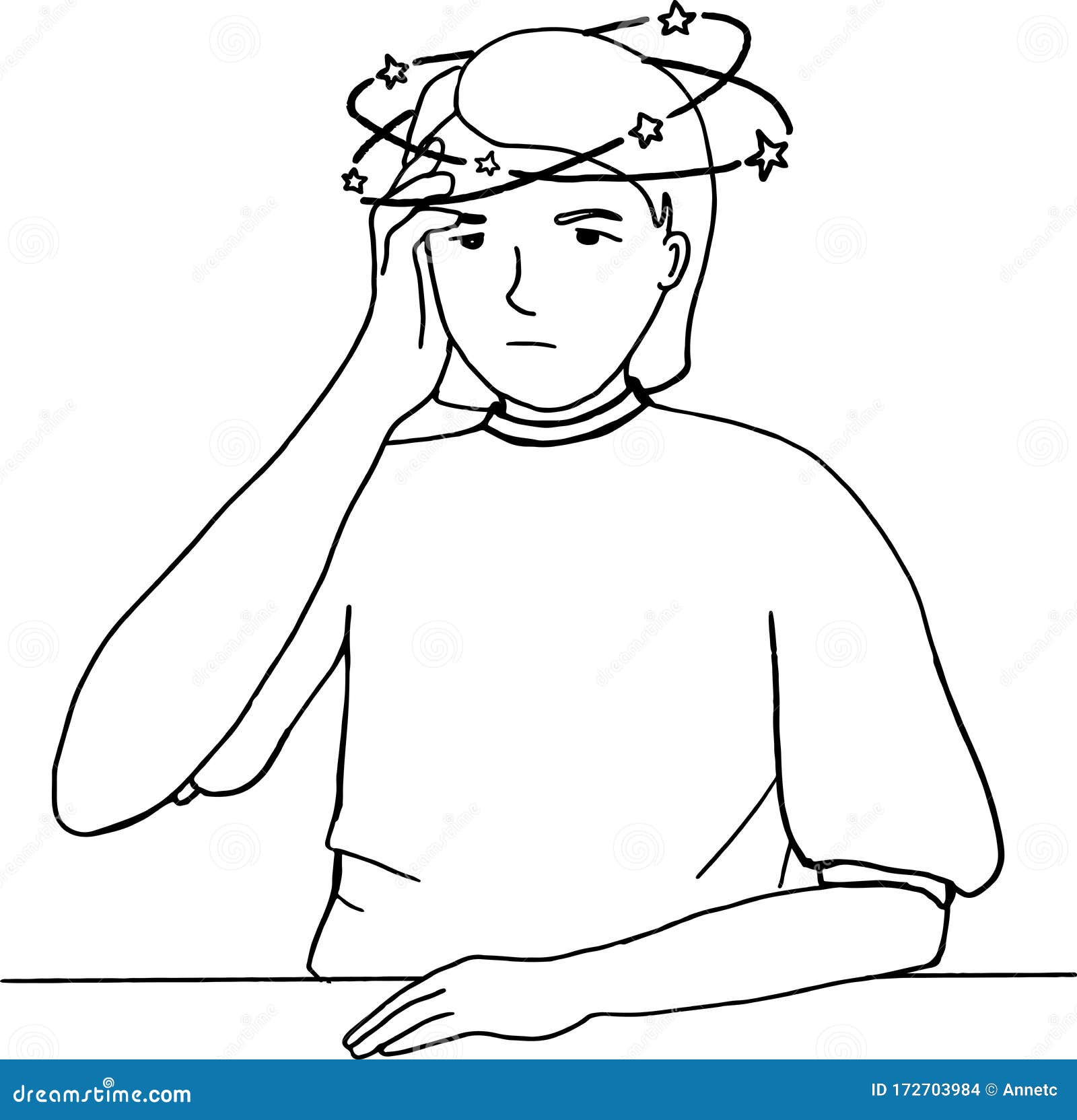 Girl With Dizziness Cartoon Vector | CartoonDealer.com #122878495