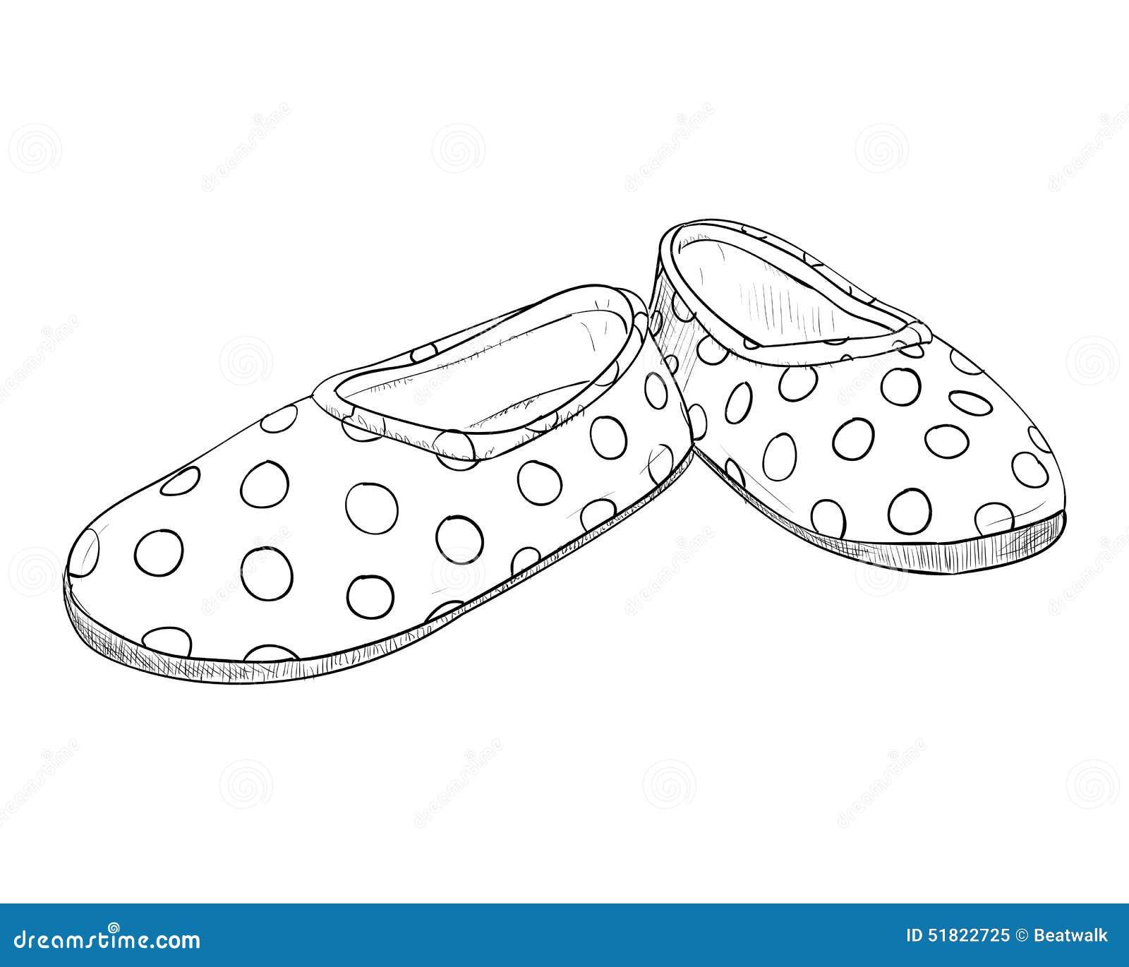 Hand Drawn Sketch with Children S Slippers Stock Vector - Illustration