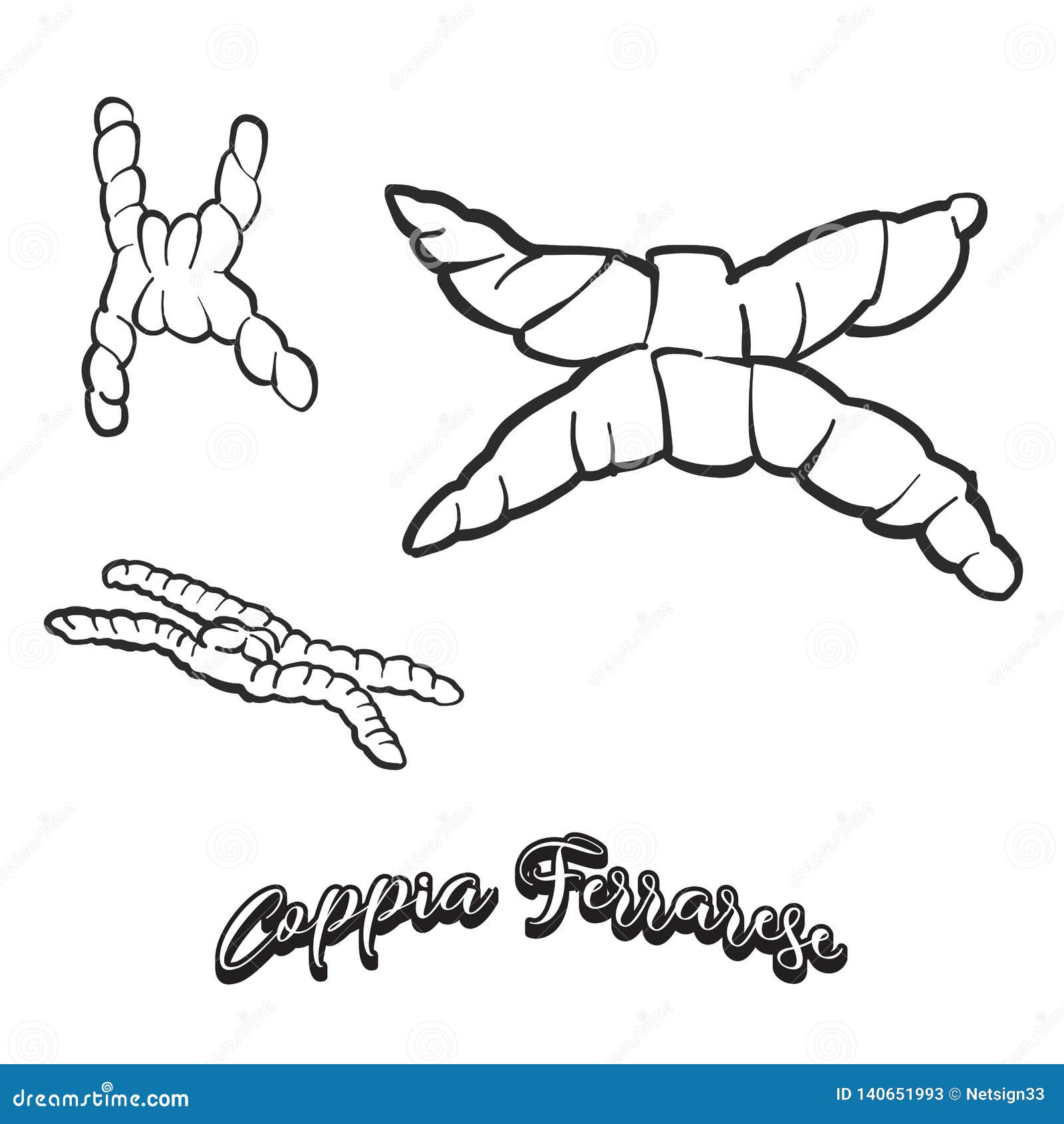 hand drawn sketch of coppia ferrarese bread