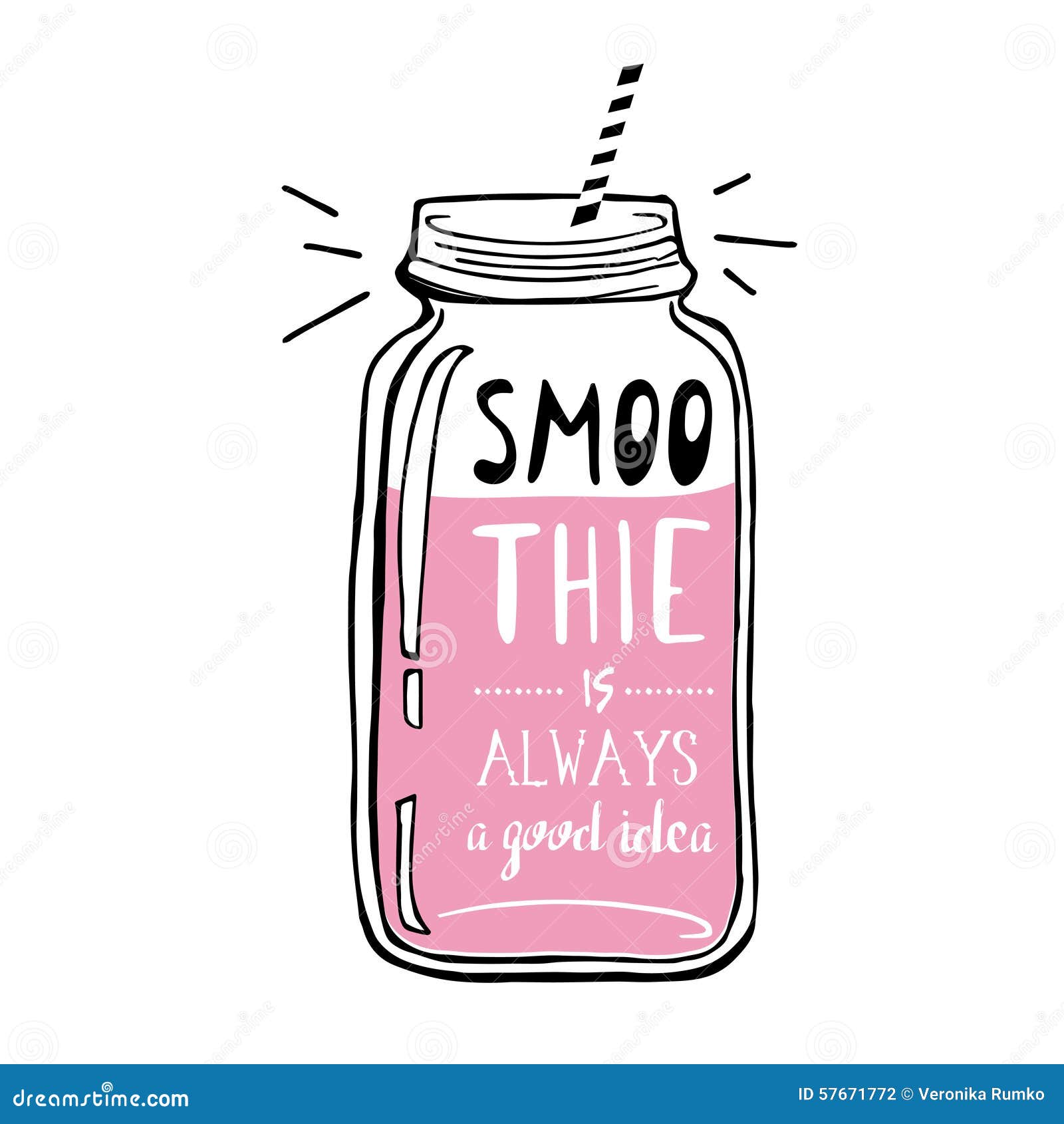 jar drawing mason Always Drawn Sketch Is Stock Hand Smoothie Illustration.